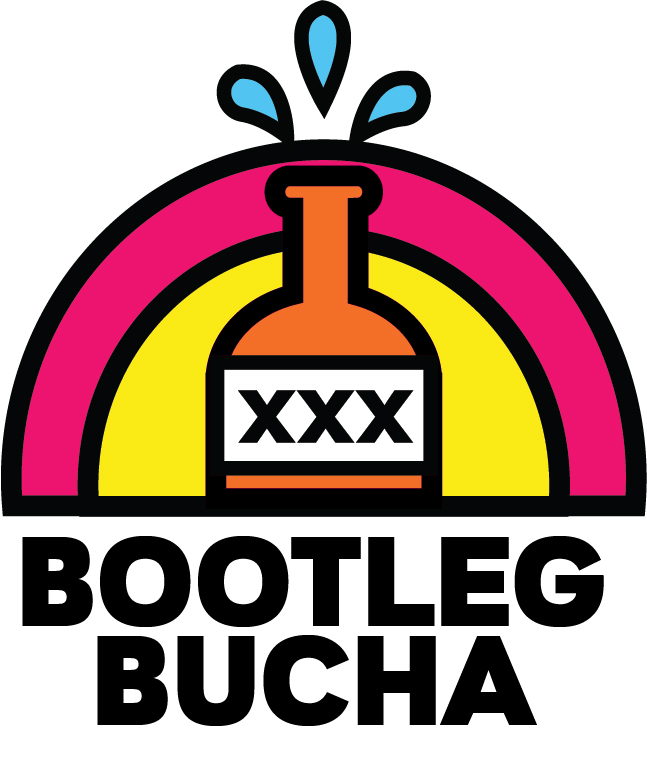 bootleg-bucha-logo-with-bottle-on-top-of-text